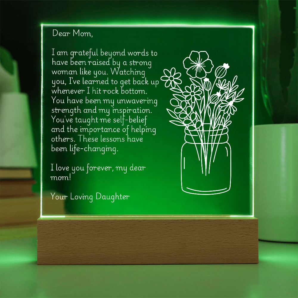 Dear Mom, Love Always: A Heartfelt Acrylic Plaque from Daughter to Mother